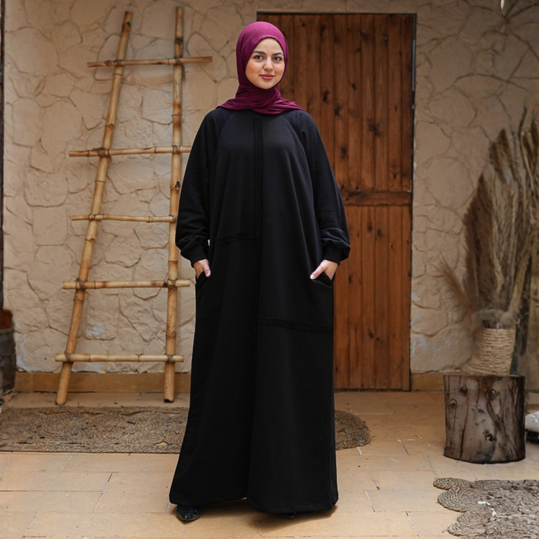 Madinah Black Melton Dress