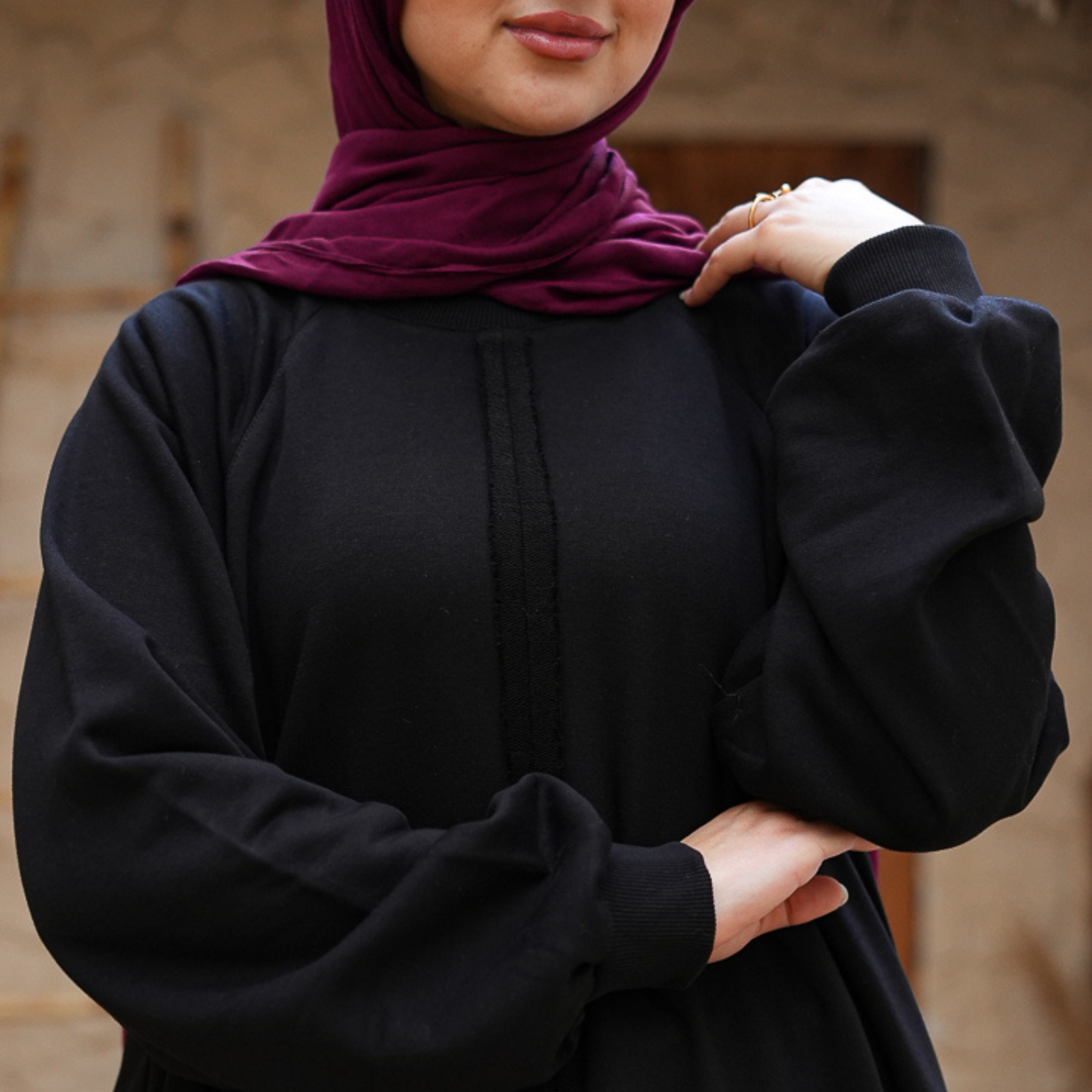 Madinah Black Melton Dress