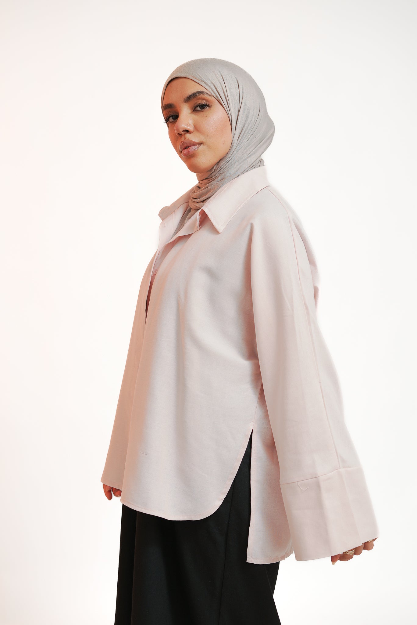 Soft Pink Short Kimono Shirt
