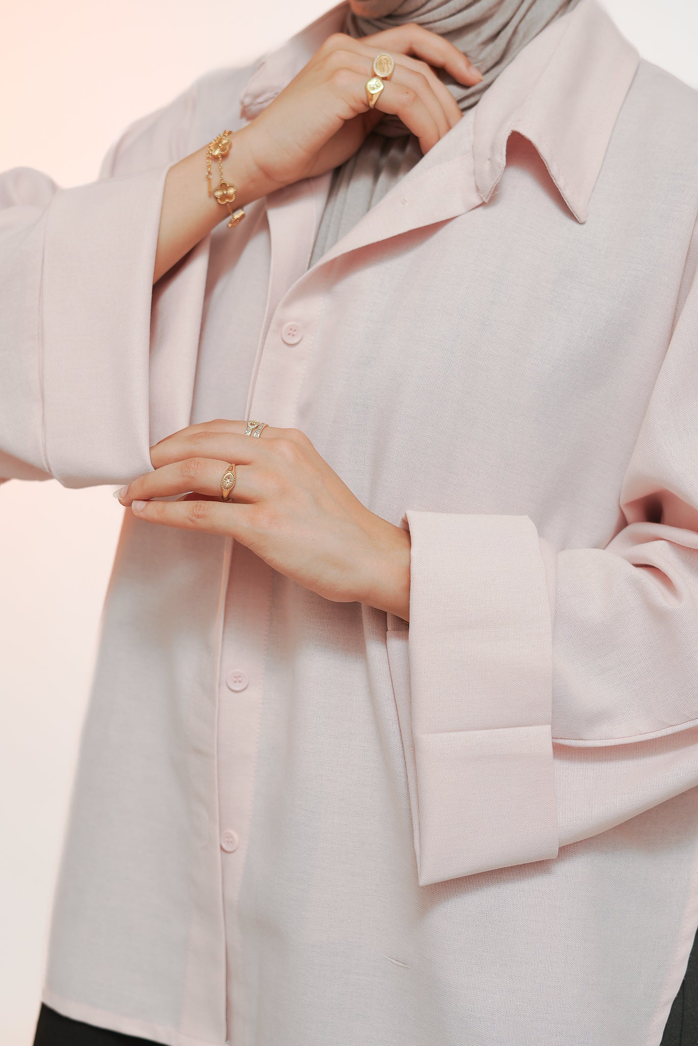 Soft Pink Short Kimono Shirt
