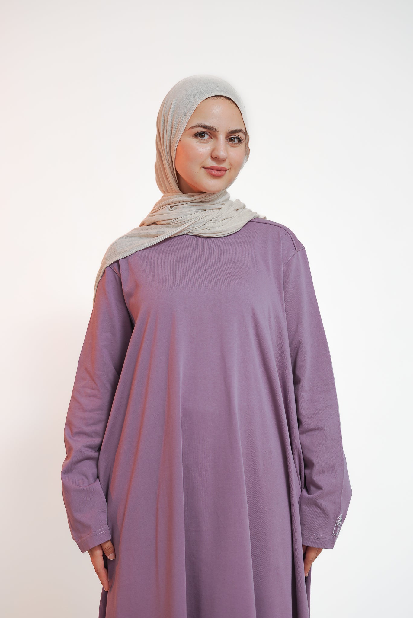 Purple Double Cloche Cotton Dress