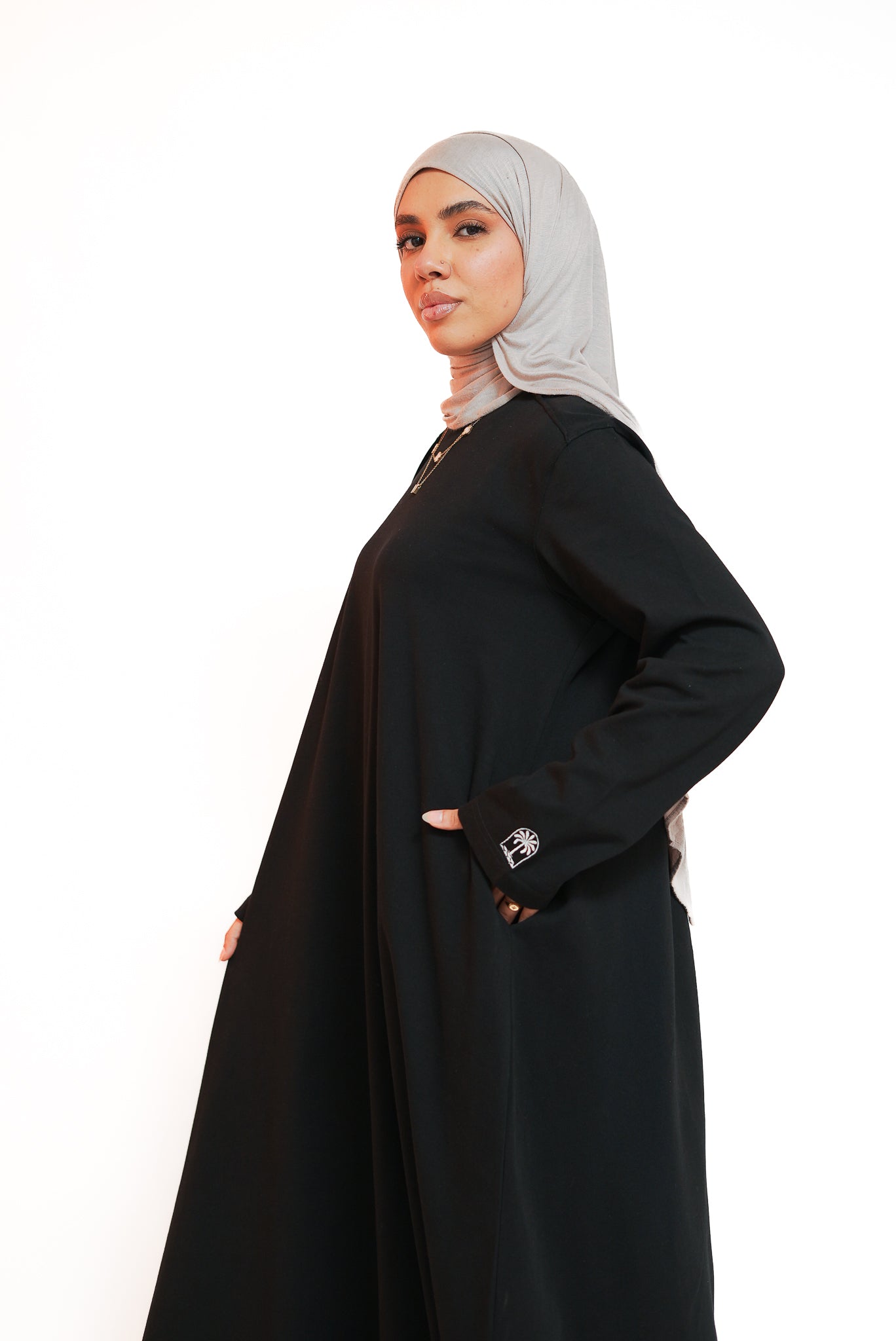 Black Double Cloche Cotton Dress