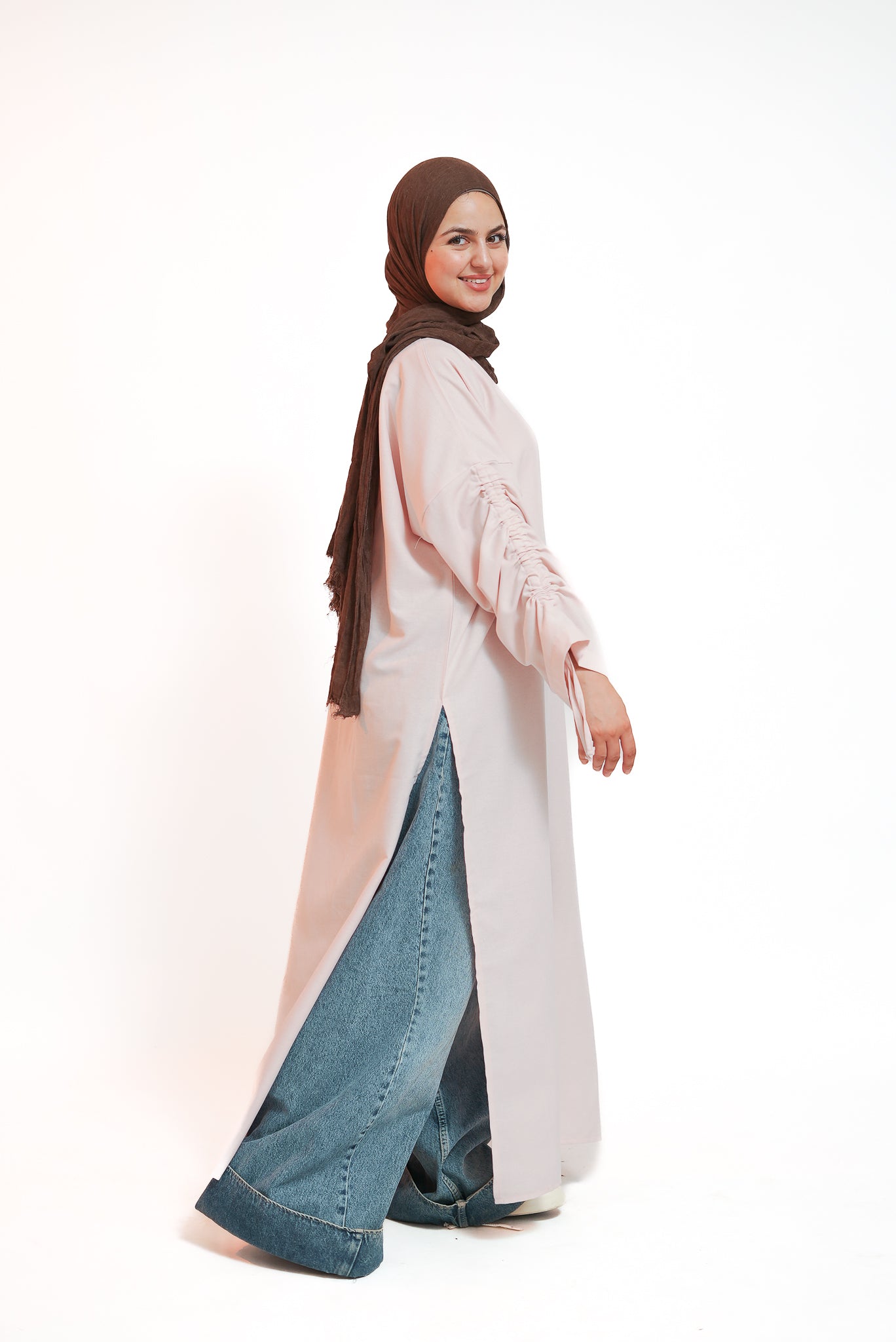 Pale Rose Side Slit Tunic